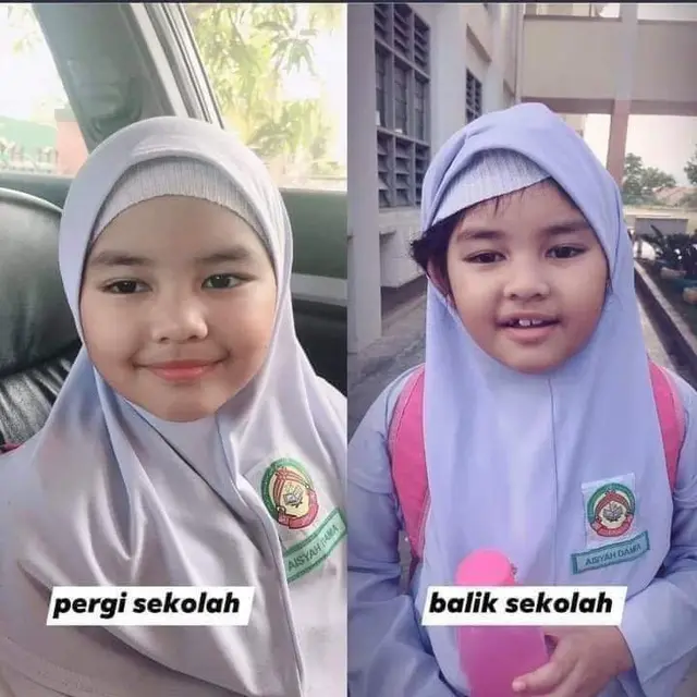 7 Potret Beda Penampilan Bocah Berangkat Vs Pulang Sekolah Ini Kocak