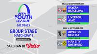 Link Live Streaming UEFA Youth League 2022 Matchday 2 di Vidio 13-14 September 2022