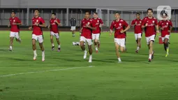 Latihan ini sebagai persiapan menghadapi Bahrain pada lanjutan putaran ketiga Kualifikasi Piala Dunia 2026 zona Asia. (Liputan6.com/Herman Zakharia)