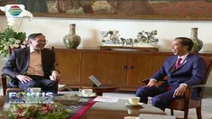Presiden Jokowi menerima kunjungan Pimpinan Partai Keadilan Rakyat Malaysia yang juga Mantan Wakil Perdana Menteri Malaysia, Anwar Ibrahim, di Istana Bogor.