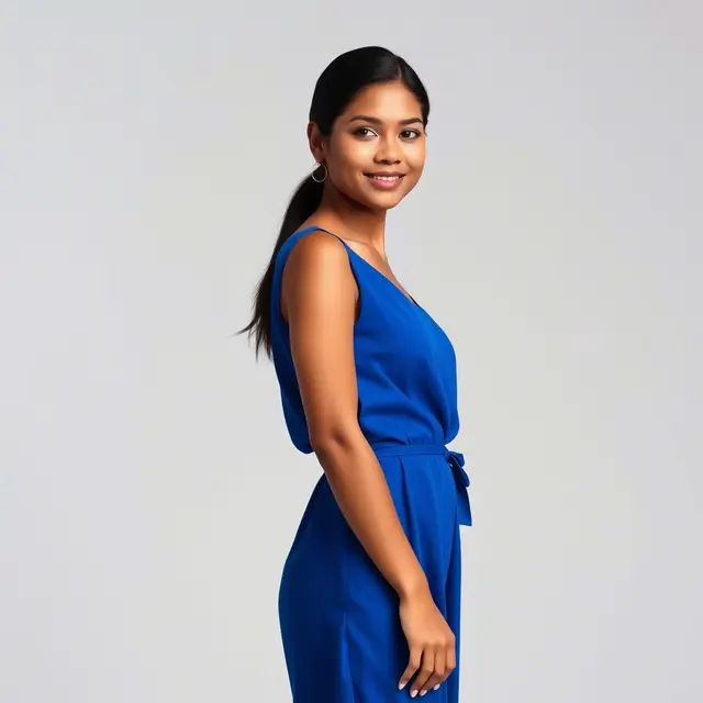 Ilustrasi warna Cobalt blue untuk kulit sawo matang