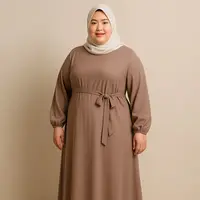 7 Rekomendasi Gamis Polos tapi Elegan untuk Orang Gemuk, Solusi untuk Tampil Lebih Percaya Diri (sumber:AI)