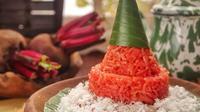 Resep ketan kelapa merah putih ala Betawi untuk meriahkan HUT ke-78 RI. (dok. Cookpad @frielinggasit)