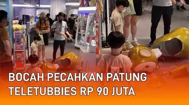 Media sosial diramaikan berita bocah di Hongkong merusak patung yang dijual. Patung berbentuk Teletubbies tersebut berukuran 1,8 meter seharga Rp 90 juta. Disebut sang bocah menendang patung hingga jatuh dan pecah. Sehingga bocah dan orang tuanya dim...