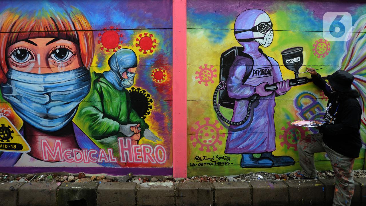 FOTO: Mural Jadi Media Sosialisasi Bahaya COVID-19 di Tangerang