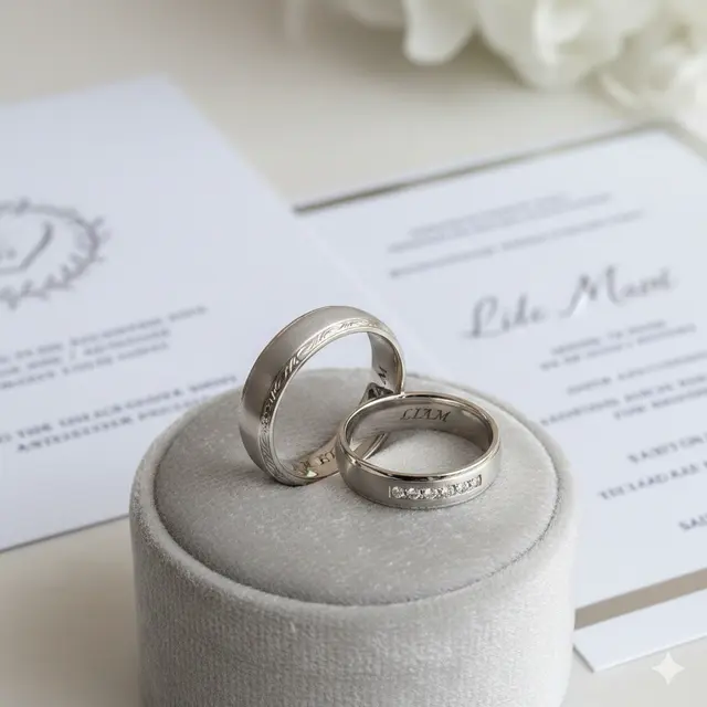 Model cincin nikah ukir nama (Foto: Gemini AI)