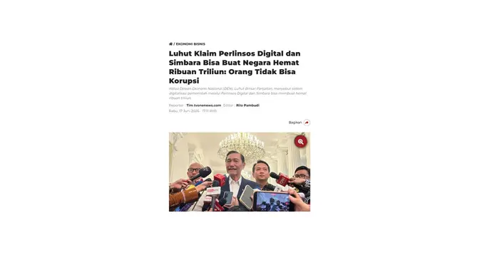 Cek fakta Luhut bakal cabut status WNI bagi rakyat yang tak bayar pajak