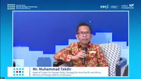 Mr. Takdir pada Presentasi Joint Policy Recommendation pada gelaran Indonesia-Korea Special Strategic Partnership Young Professional Lab 2022.