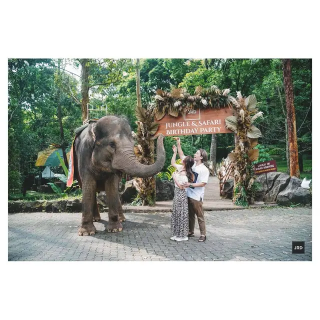 Potret Momen Ulang Tahun Jordi Onsu Ke-28, Bertema Hutan dan Safari. (Sumber: Instagram/jordionsu dan Instagram/frisllyherlind)