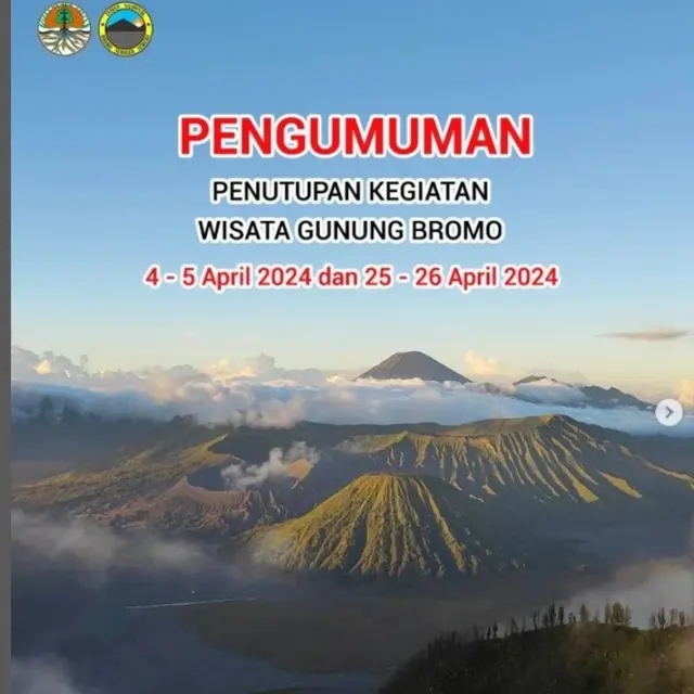 Gunung Bromo Bakal Tutup 2 kali di April 2024, Catat Tanggalnya