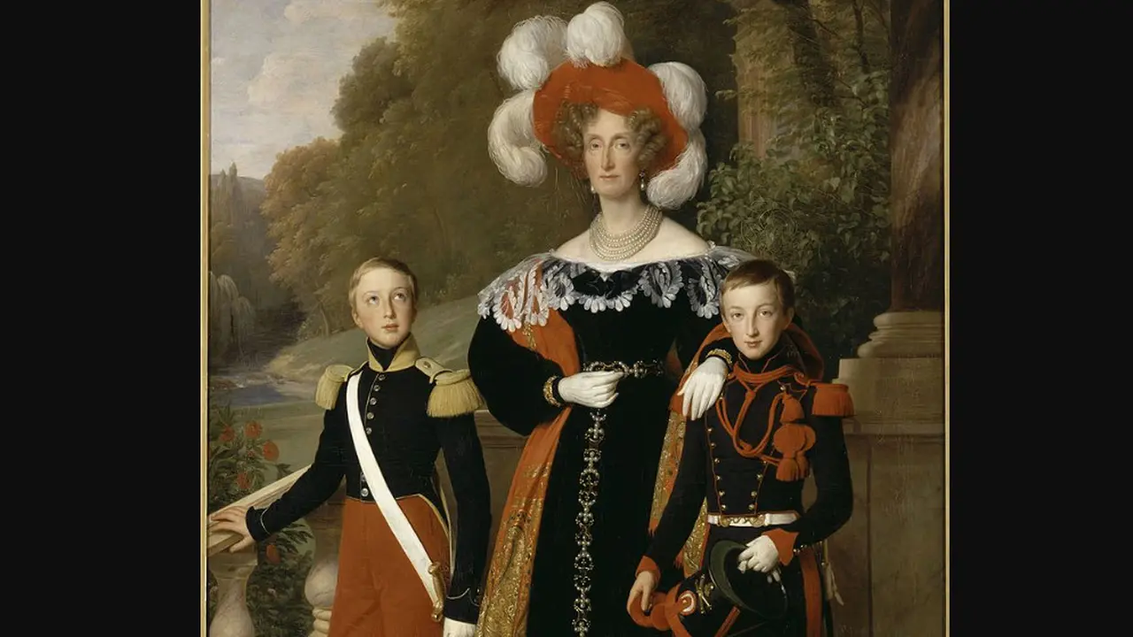Lukisan Ratu Maria Amalia dan dua putranya yang masih kecil. Karya Louis Hersent (1835). Dok: Wikipedia