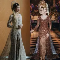Lihat di sini beberapa potret detail kontras kebaya pernikahan Aaliyah Massaid dalam adat Jawa dan Minang.