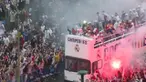 Video kedatangan pemain Real Madrid di Estadio Santiago Bernabeu atas menjuarai Liga Champions melawan Atletico Madrid, dan menjadi Trofi ke-11 Juara Liga Champions.
