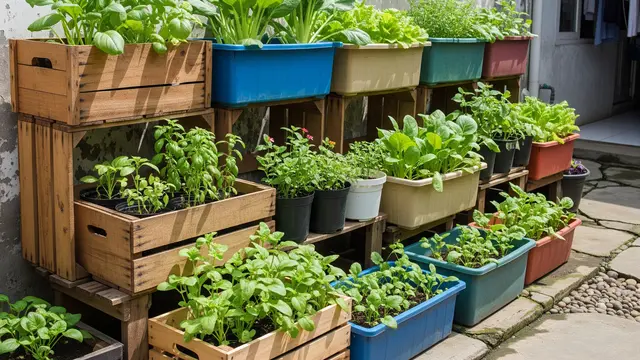 Kebun Sayur dalam Kotak Kayu atau Box Plastik