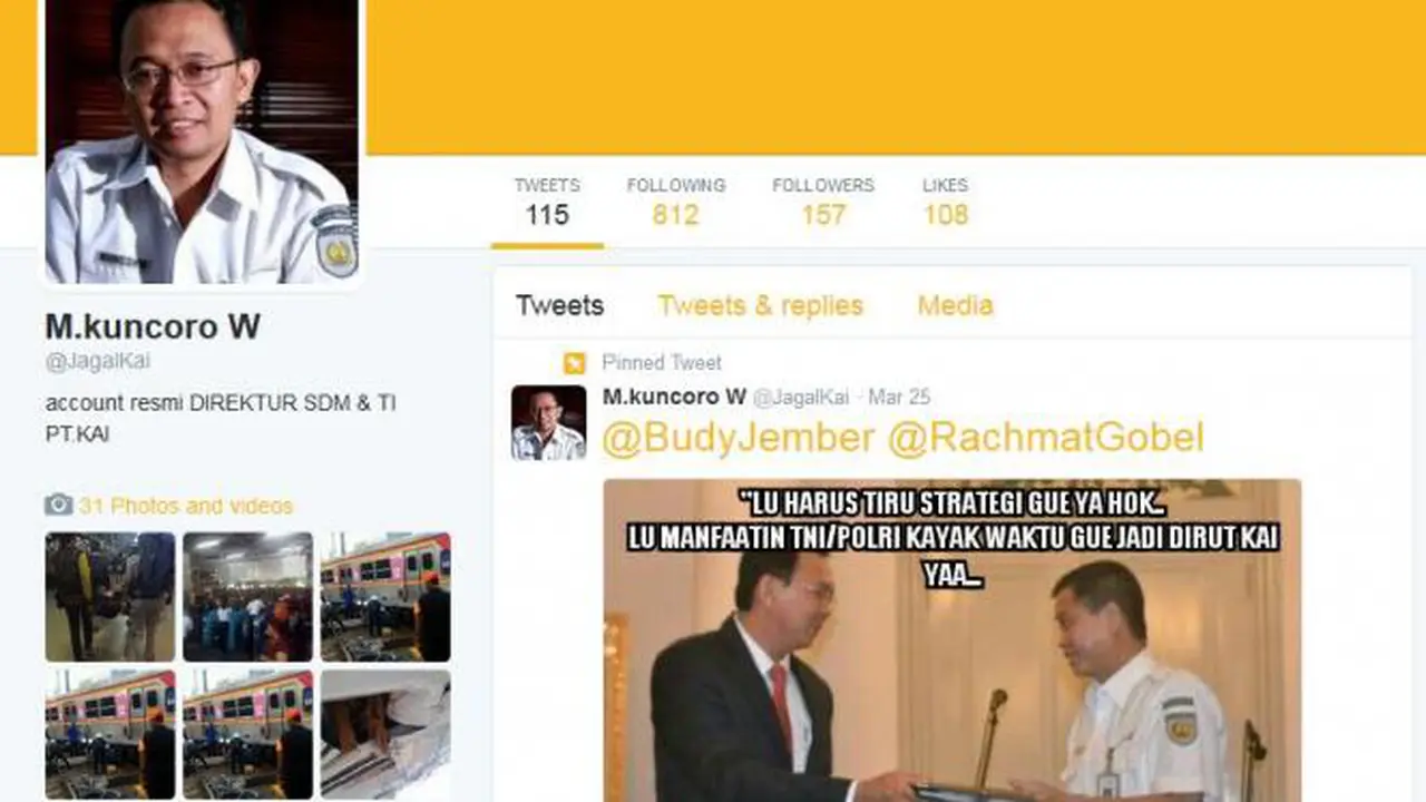 Nama Dicatut di Twitter, Dirut PT. KAI Lapor Polisi
