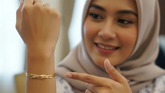 Model Gelang Emas Pipih Ringan untuk Kegiatan PKK