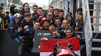 Pembalap Honda Asia Dream Racing Kiandra Ramadhipa rebut podium European Talent Cup untuk Indonesia. (Istimewa)