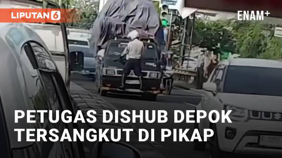 VIDEO: Petugas Dishub Depok Tersangkut di Pikap Hingga 500 Meter, Berakhir Damai