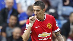 9. Angel di Maria (2014-2015) - Dari Real Madrid ke Manchester United dengan nilai transfer: 67,5 juta poundsterling. Nilai saat ini menurut data inflasi: 121,4 juta poundsterling. (AFP/Ian Kington)