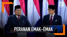 Prabowo menilai bahwa peranan emak-emak penting bagi kelangsungan ekonomi di Indonesia.