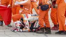Balapan kali ini merupakan yang emosional bagi Marc Marquez, pasalnya sejak kembalinya Marquez di MotoGP musim ini dirinya belum sempat mencicipi podium setelah podium terakhirnya di tahun 2019. (Foto: AP/DPA/Jens Buettner)