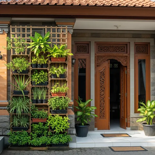 Model Halaman Depan Rumah dengan Tanaman TOGA