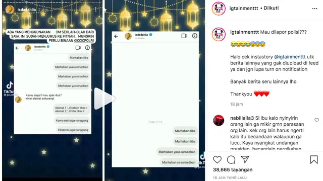 Iis Dahlia Merasa Difitnah Warganet yang Buat Konten Palsukan Isi DM darinya