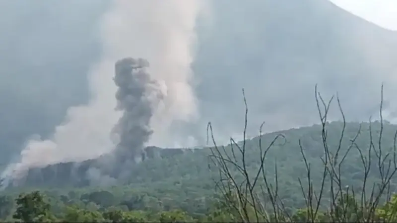 Gunung Lewotobi Laki-Laki erupsi. (Foto: Liputan6.com/Ola Keda)