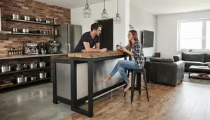 7 Desain Meja Bar Mini sebagai Pembatas Dapur dan Ruang Keluarga untuk Hunian Modern