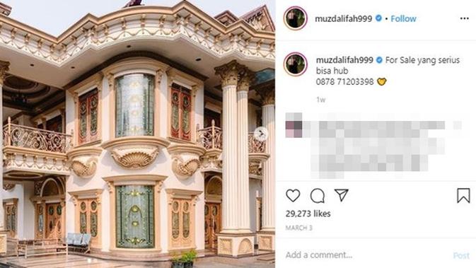 Muzdalifah jual rumah mewahnya. (Sumber: Instagram/@muzdalifah999)