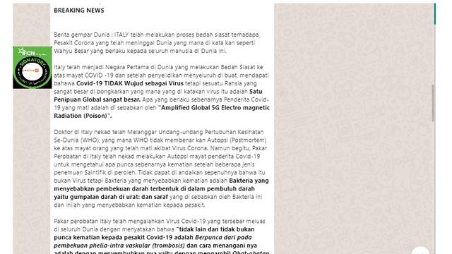 Cek Fakta Tidak Benar Dokter Italia Temukan Penyebab Covid 19 Dari Bakteri Terpapar 5g Bisa Sembuh Dengan Antibiotik Cek Fakta Liputan6 Com