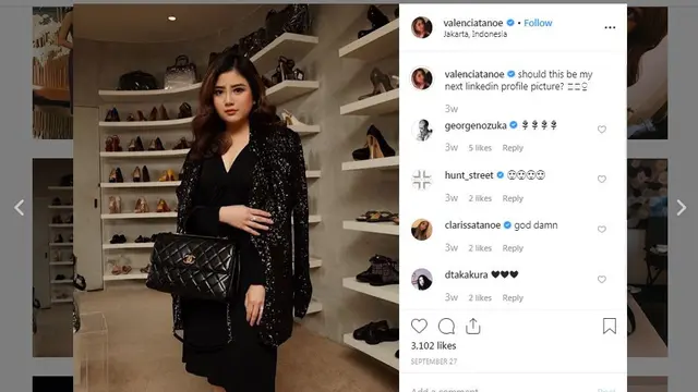 Putri Hary Tanoesoedibjo, Valencia Tanoesoedibjo yang juga terjun ke dunia politik. (Instagram @valenciatanoe)
