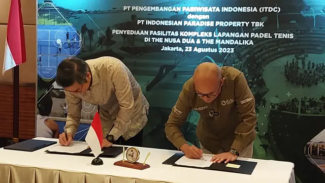 ITDC menggandeng PT Indonesian Paradise Property Tbk untuk membangun n kawasan padel tennis di Mandalika, Nusa Tenggara Barat dan Nusa Dua, Bali. (Arief/Liputan6.com)