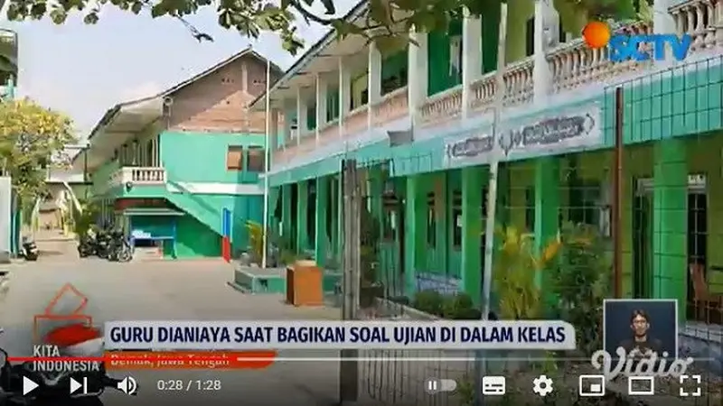 Dapat nilai jelek, murid bacok guru sendiri saat ujian tengah semester. (YouTube Liputan6).