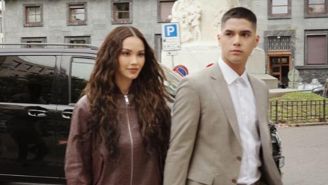 Alyssa Daguise dan Al Ghazali Bergaya Office Look saat Hadir di Milan Fashion Week. [@alyssadaguise]