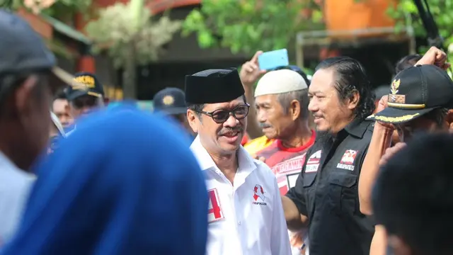 Pendekar Tondong, Kabupaten Pangkep, Sulsel turun gunung demi Cagub Sulsel, Ichsan Yasin Limpo (Liputan6.com/ Eka Hakim)