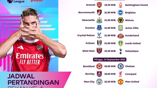 Jadwal pekan keempat Premier League eksklusif di Vidio. (dok. vidio.com)