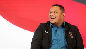 Presiden Borneo FC, Nabil Husein, saat konferensi pers Piala Presiden 2022 di Studio Lantai 8 SCTV Tower, Senayan City, Jakarta pada Senin (06/06/2022). (Bola.com/Bagaskara Lazuardi)