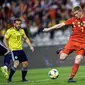 Kevin de Bruyne (CB) - Posisi di gelandang tengah diisi oleh kartu as Timnas Belgia, Kevin de Bruyne. Menurut Transfermarkt nilai banderolnya ditaksir sekitar 100 juta Euro. (Foto: AFP/John Thys)