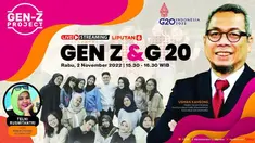 Live Streaming Program Gen-Z, Rabu, 2 November 2022  |  Pukul; 15;30 WIB  | Tema: Gen Z dan G 20  |  Host: Telni Rusmitantri  |  Narasumber: Usman Kansong, Dirjen Informmasi dan Komunikasi Publik Kominfo