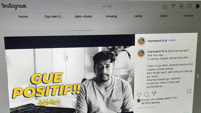 Unggahan Irfan Hakim. (Foto: Dok. Instagram @irfanhakim75)