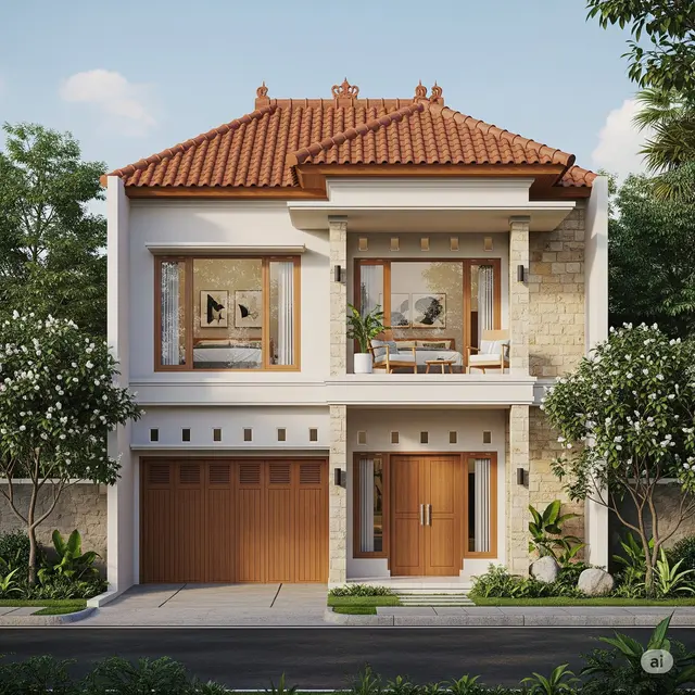 Desain Rumah Sederhana Ada Garasi Mobil. Foto: Gemini