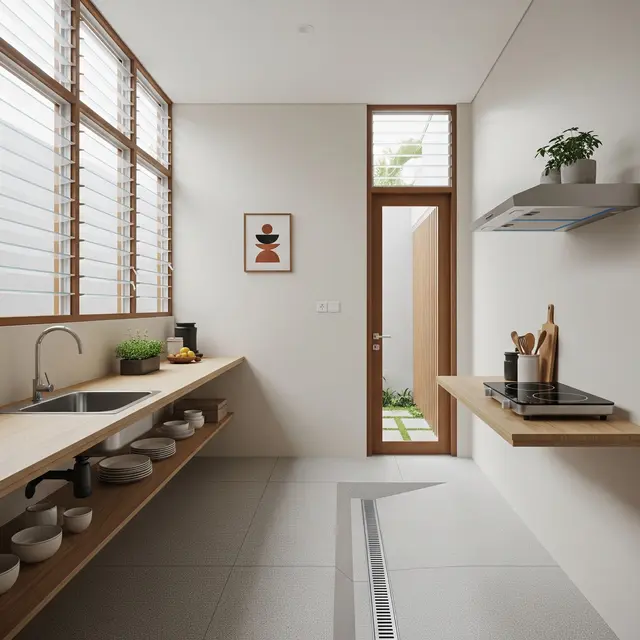 6 Contoh Dapur Kecil Belakang Rumah Tidak Pengap dan Tidak Becek, Sederhana Tetap Nyaman