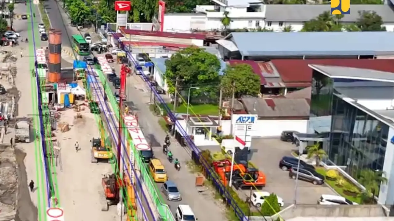 Pembangunan underpass Gatot Subroto di Kota Medan, Sumatera Utara. (Dok Kementerian PUPR)