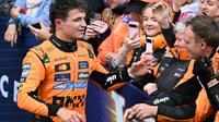 Pembalap McLaren Lando Norris usai finis pertama pada balapan F1 GP Australia 2025. (Saeed KHAN / AFP)