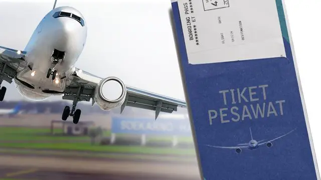 Ilustrasi tiket pesawat. (Andri Wiranuari)