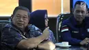 Ketua Umum Partai Demokrat Susilo Bambang Yudhoyono (SBY) memberikan keterangan pers saat memantau hasil quick count Pilkada Serentak 2018 dari Ruang Monitoring di Wisma Proklamasi, Jakarta, Rabu (27/6). (Merdeka.com/Iqbal S. Nugroho)