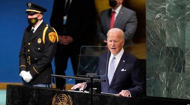 Presiden AS Joe Biden di sidang Majelis Umum PBB Rabu 21 September 2022. (AP)