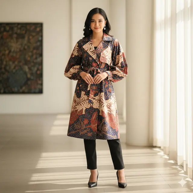 Outer Lengan Bishop Model Trench Coat