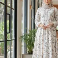 Ilustrasi Gamis Motif Floral Minimalis/Gemini AI